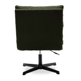 ZNTS Green Teddy Fabric 360&deg; Swivel Accent Chair, Cross Legged Office Chair, Adjustable Armless Wide Home W1164P239088