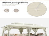 Patio Gazebo 10'x20', Outdoor Heavy Duty Party Tent Shelter With Double Roofs, Mosquito Nettings And 58456424