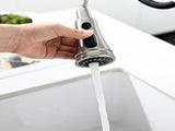 3 Hole Brushed Nickel Bridge Kitchen Faucet with Down Sprayer,2 Handle Faucet for Kitchen Sinks W1932P186913