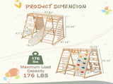 9-in-1 Slide and Climbing Wall for Toddlers 3, Wooden Indoor Play Structure, Heavy Duty 176 lbs W1422P474541