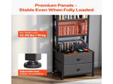 4-Shelf Media Storage Cabinet with Drawers, 15.75 x 11.81 x 56.50 in Organizer for CDs, DVDs, Books, 90219524
