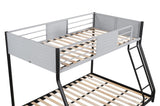 ZNTS Metal Twin over Full Bunk Bed/ Heavy-duty Sturdy Metal/ Noise Reduced/ Safety Vent Board Guardrail/ 69082850