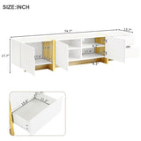 Luxury Fluted TV Stand for TVs Up to 80'', Modern Entertainment Center with Storage Cabinets & 43959037