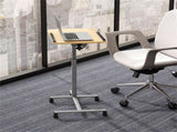 Adjustable Laptop Desk Cart, 24.5-36 Height & Tilt Angle Mobile Workstation with Lockable Wheels, 70898266