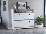 Cranbery 2-Shelf Shoe Rack Light Oak and White B06280039