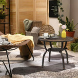 ZNTS Cast Aluminum Outdoor Side Table, Anti-Rust Outdoor Round End Table, Patio Coffee Bistro Table for 65174540