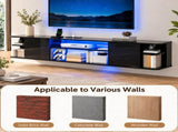 Wall Mounted TV Stand, 63" x 11.8" x 11.8", Floating TV Cabinet with 2 Doors, 59295808