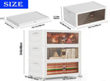 Premium 4 Tier Stackable Plastic Storage Bins with Lids - Foldable Closet Organizers and Storage 34218315