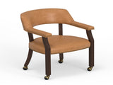 Gorman Dining and Game Chair in Walnut with Saddle Faux Leather B050P412223
