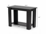 2-Tier Modern End Table with Storage Shelf, Compact Wooden Nightstand Sofa Side Table for Living 92103067