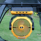24000mAh Camping fan Rechargeable Battery Operated Fan 9inch 4 Speeds Usb Table fan Yellow 09042008