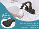 Oil Rubbed Bronze Bathroom Faucet with 2-Handle and 360 Degree Rotating Spout, Crescent Moon Style 81054067