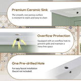 20 Inch Modern Small Bathroom Vanity Cabinet With Ceramic Basin- 20*14.5*33.3 Inches,Ample N729P170386F