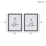 Sketch 2-piece Framed Glass and Matted Wall Art Set B03598880