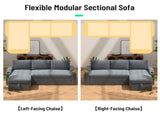 Convertible Corduroy L-shaped Sectional Bed With Storage & Cup Holder Armrest Modern Sleeper 38960877