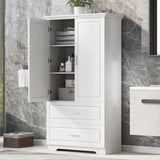 ZNTS Tall Bathroom Storage Cabinet, Cabinet with Two Doors and Drawers, Adjustable Shelf, MDF Board, 44112722