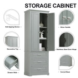 ZNTS Tall Storage Cabinet with Three Drawers for Bathroom/Office, Grey WF299282AAE