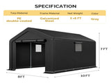8x10 FT Storage Shed with 2 Roll-up Windows, Heavy Duty Bike Tent 17135032