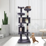 ZNTS Cat Tree Cat Tower with Scratching Ball, Plush Cushion, Ladder and Condos for Indoor Cats, Gray W2181P147631