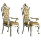 Butterscotch and Antique Pearl Tufted Arm Chairs B062P186414