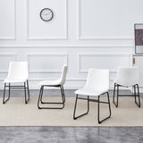 Classic White PU Leather Chair - A Fashionable Seat Suitable for Modern Minimalist and Industrial W3226P279062