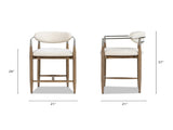 Artemis 26" Mixed Material Upholstered Counter Stool, Warm White Chenille B2719P280172