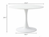 Modern Round Dining Table, 31.5'' Kitchen Dining Room Furniture, Coffee Table, Leisure Table, W2641P192315