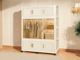 Portable Wardrobe Closet Storage Organizer for Clothes,Clothes Dresser,9 Magnetic Doors-9 Cubes & 1 76833368