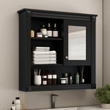 32'' Bathroom Wall Cabinet with Mirror, Wall Mounted Medicine Cabinet with 4 Shelves, Mirrored Door N710P254922B