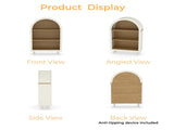 Arched Small Bookcase,Arched Storage Cabinet,Wooden Modern Arched Top Bookshelf 3 Shelves,White W2557P331018