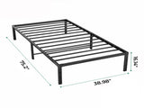 Metal Bed Frame 16 Inch Tall, Heavy Duty Sturdy Mattress Foundation, No Box Spring Needed, Easy to 06511645