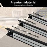 Silver Magnetic Tool Organizer Strips - Carbon Steel Construction, Ideal for Clutter-Free 85942664