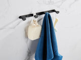 Towel Hook Matte Black Stainless Steel Towel Robe Coat Rack Rows of Four Hooks Bathroom Accessories 28224755