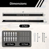 Black Magnetic Tool Organizer Strips - Carbon Steel Construction, Ideal for Clutter-Free 63375487