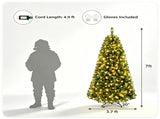 7 FT Pre-Lit Artificial Christmas Tree with 500 Dual Color LED Lights, 1181 Branch Tips Hinged PVC 07133889