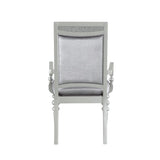 Grey and Platinum Upholstered Arm Chairs B062P182703