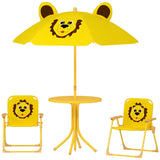 Kids Outdoor Activity Table with Foldable Chairs Yellow 95325722