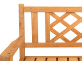 118*56.5*90cm Outdoor Garden Fir Grid Back Wooden Bench Burlywood 89218544
