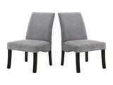 Set of 2 Velvet Upholstered Dining Side Chairs, Grey and Black B016P223085