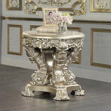 ZNTS Antique Gold End Table with Floral Legs B062P215419