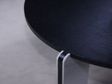 32.68" & 16.93" round coffee table end table sofa table side table set with black OAK veneer surface W2899P405894