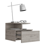 Adele Floating Nightstand with Drawer and Open Storage Shelves B070P188832
