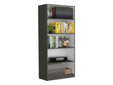 Vinton 4-Tier Bookcase with Modern Storage for Books and Decor, Matt Gray / White B097P167417