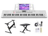 GEP-110 61 Key Lighting Keyboard with Piano Stand, Piano Bench, Built In 74222726