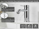 Single Handle Bathroom Faucet Lavatory Faucet Stainless Steel Single Hole-T10, ChromeUnable ship on 11284996