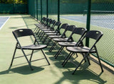2PCS Black Stackable Plastic Folding Chairs Set, Sturdy Portable Dining Chairs for Home, 89862374