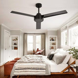 52" Ceiling Fan Without Light, 3 ABS Blades Farmhouse Ceiling Fan with Remote Control 6-speed W934P208509