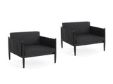 DAWSON OUTDOOR PATIO 2PCS BLACK ALUMINUM CLUB CHAIR N775P247810B