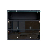 Black Glass Door Shoe Box Shoe Storage Cabinet With RGB Led Light W331P235039