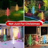 7-Color Solar Christmas Tree Stake Lights , Lifelike Fiber Optic Cedar Design with Star, 58295265